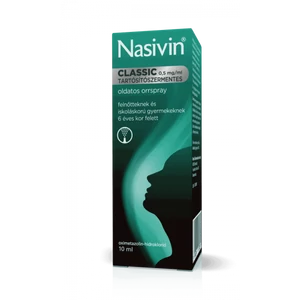 Nasivin Classic 0,5 mg/ml tartósítószermentes oldatos orrspray 10 ml