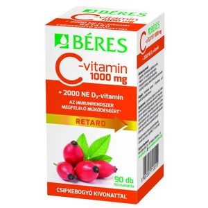 Béres C-vitamin 1000 mg + csipkebogyó + D3 2000 NE RETARD filmtabletta 90X