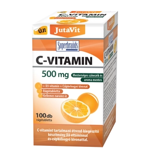 JutaVit C-vitamin 500mg D3 narancs ízű rágótabletta 100x