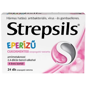 Strepsils Eperízű Cukormentes Szopogató Tabletta 24x