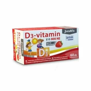 Jutavit D3-Vitamin 800ne Kid Eper Ízű Rágótabletta 60x