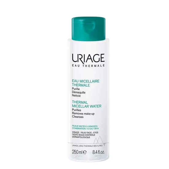URIAGE MICELLÁS ARC- ÉS SMINKLEMOSÓ TERMÁLVÍZZEL - Zsíros és kombinált bőrre 250ml