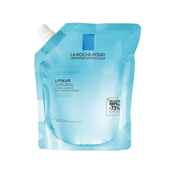 LA ROCHE-POSAY Lipikar Surgras koncentrált tusoló krém utántöltő 400ml