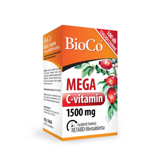 BioCo MEGA C-vitamin 1500 mg CSALÁDI CSOMAG filmtabletta 100 db