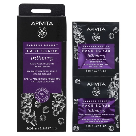 APIVITA Express ragyogást adó arcradír - Áfonyával