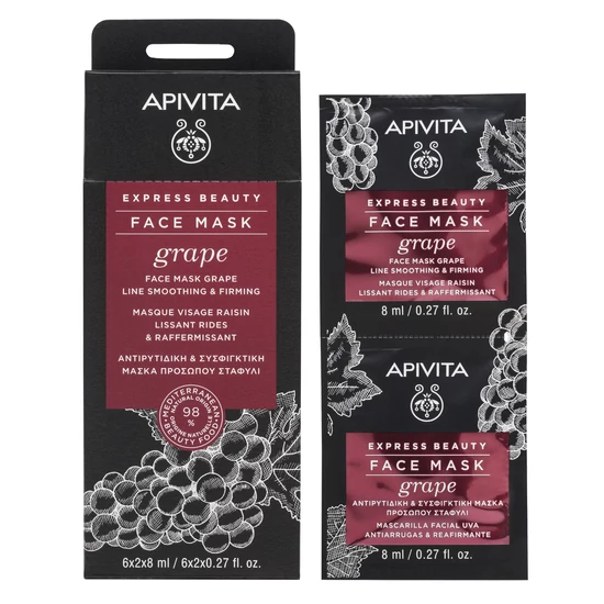 APIVITA Express ránctalanító arcmaszk - Szőlővel 2x8ml