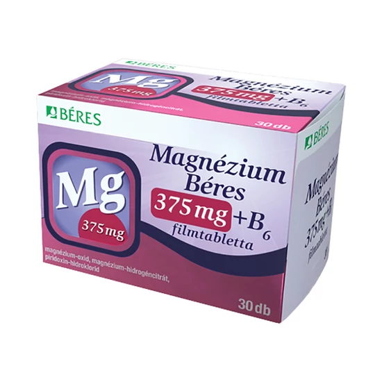 Magnézium Béres 375 mg + B6 filmtabletta 30x