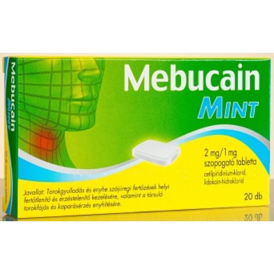 Mebucain Mint 2mg/1mg Szopogató Tabletta 20x