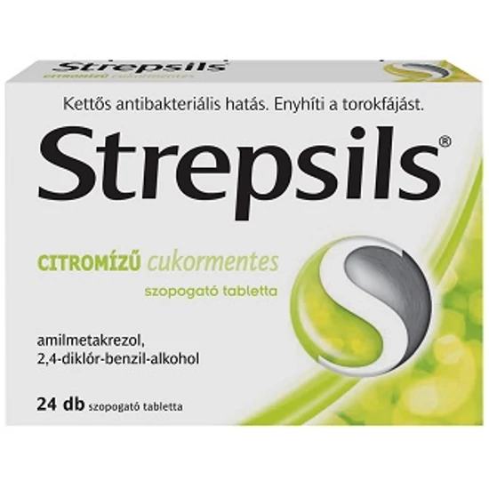 Strepsils Citromízű Cukormentes Szopogató Tabletta 24x