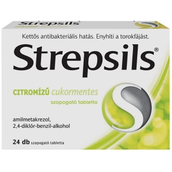 Strepsils Citromízű Cukormentes Szopogató Tabletta 24x