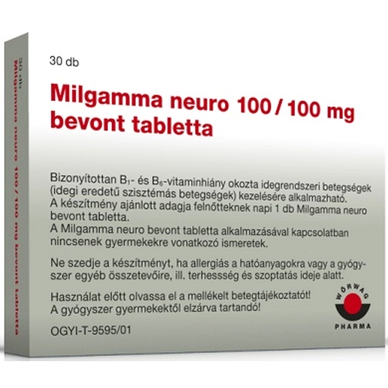 Milgamma Neuro 100/100mg Bevont Tabletta 30x