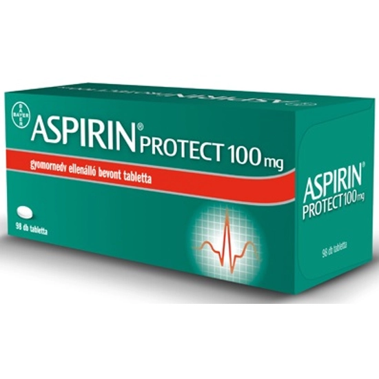 Aspirin Protect 100mg Gyomornedv-ellenálló Bevont Tabletta 98x