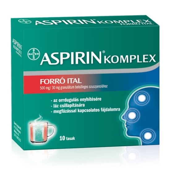 Aspirin Komplex Forró Ital 500mg/30mg Granulátum 20x