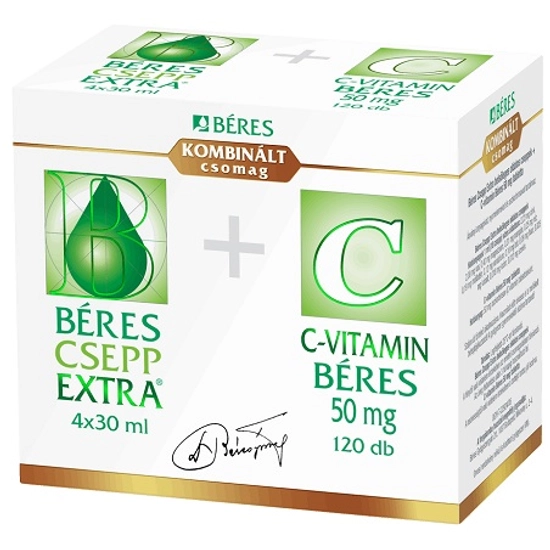 Béres Csepp Extra 4x30 ml + C-vitamin 50mg Tabletta 120x