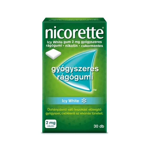 Nicorette Icy White Gum 2mg Gyógyszeres Rágógumi 30x