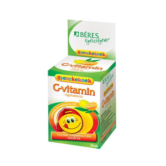 BÉRES EGÉSZSÉGTÁR C-VITAMIN RÁGÓTABLETTA GYEREKEKNEK 30X