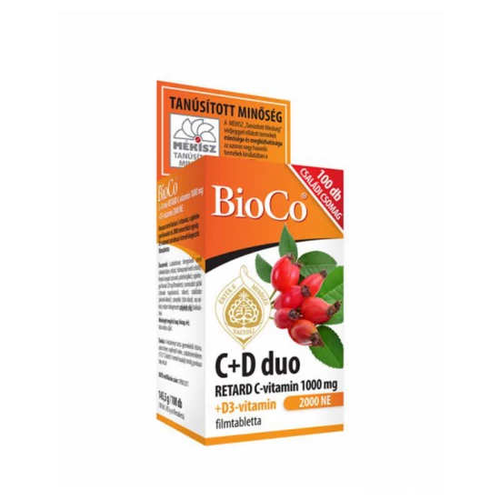 BioCo C+D3 DUO C-Vitamin 1000mg D3-Vitamin 2000NE Retard Filmtabletta