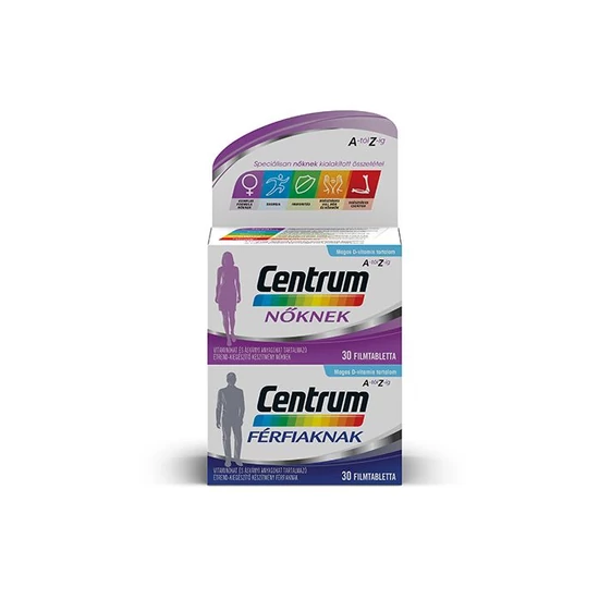 Centrum Férfiaknak és Nőknek A-tól Z-ig multivitamin filmtabletta csomag 30x+30x