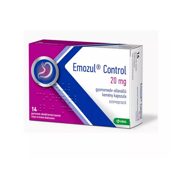 Emozul Control 20 mg gyomornedv-ellenálló kemény kapszula 14x