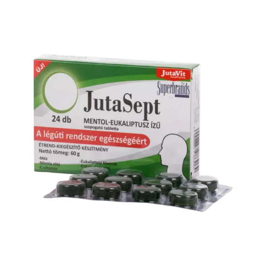 JutaVit Jutasept szopogató tabletta mentol-eukaliptusz ízű 24x