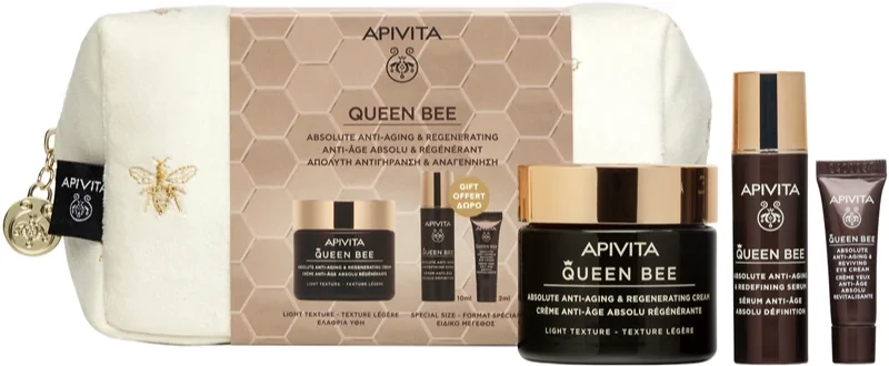 Apivita Queen Bee (Light Texture) karácsonyi ajándékszett a bőröregedés ellen