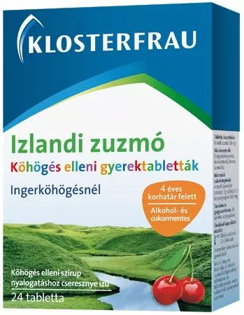 Izlandi Zuzmó Szopogató Tabletta Gyermekeknek 4+ 24x
