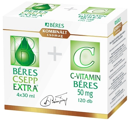 Béres Csepp Extra 4x30 ml + C-vitamin 50mg Tabletta 120x