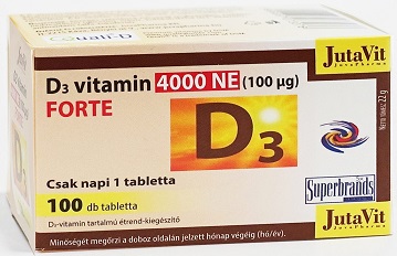 Jutavit D-vitamin 4000NE Forte tabletta 100x