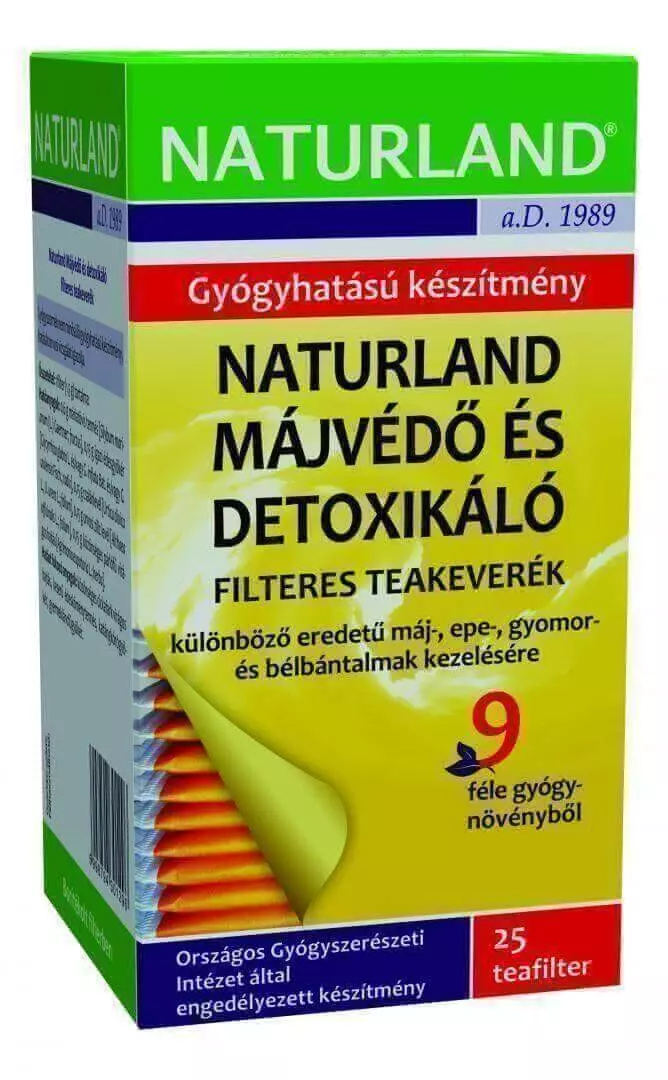 NATURLAND Májvédő és detoxikáló teakeverék filteres 25x1,5 g