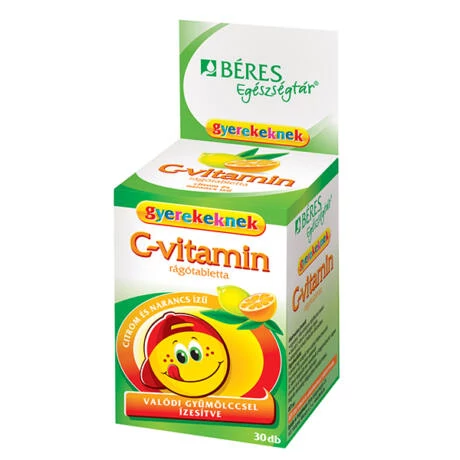 BÉRES EGÉSZSÉGTÁR C-VITAMIN RÁGÓTABLETTA GYEREKEKNEK 30X