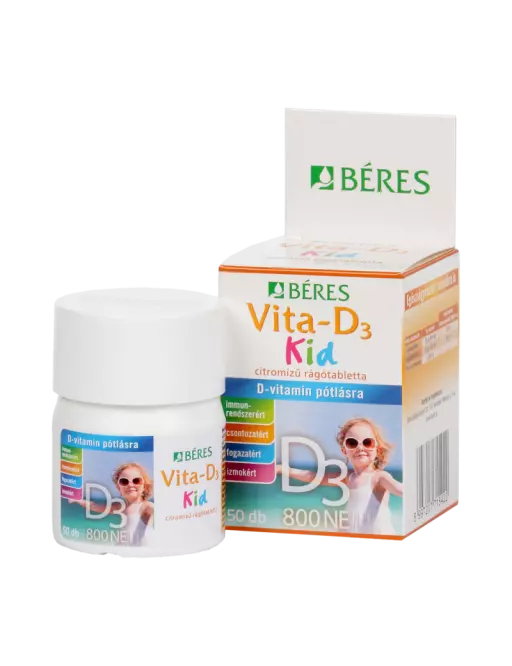 Béres Vita-D3 KID 800NE Étrendkiegészítő Rágótabletta