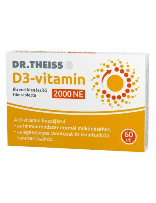 Dr. Theiss D3-vitamin FORTE étrend-kiegészítő filmtabletta 4000 NE 60 db