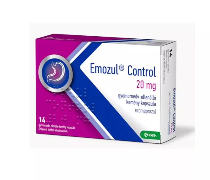 Emozul Control 20 mg gyomornedv-ellenálló kemény kapszula 14x
