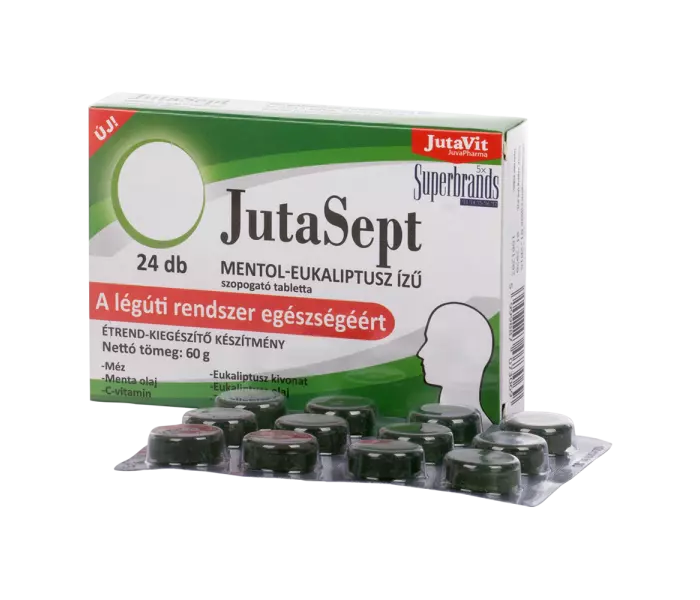 JutaVit Jutasept szopogató tabletta mentol-eukaliptusz ízű 24x