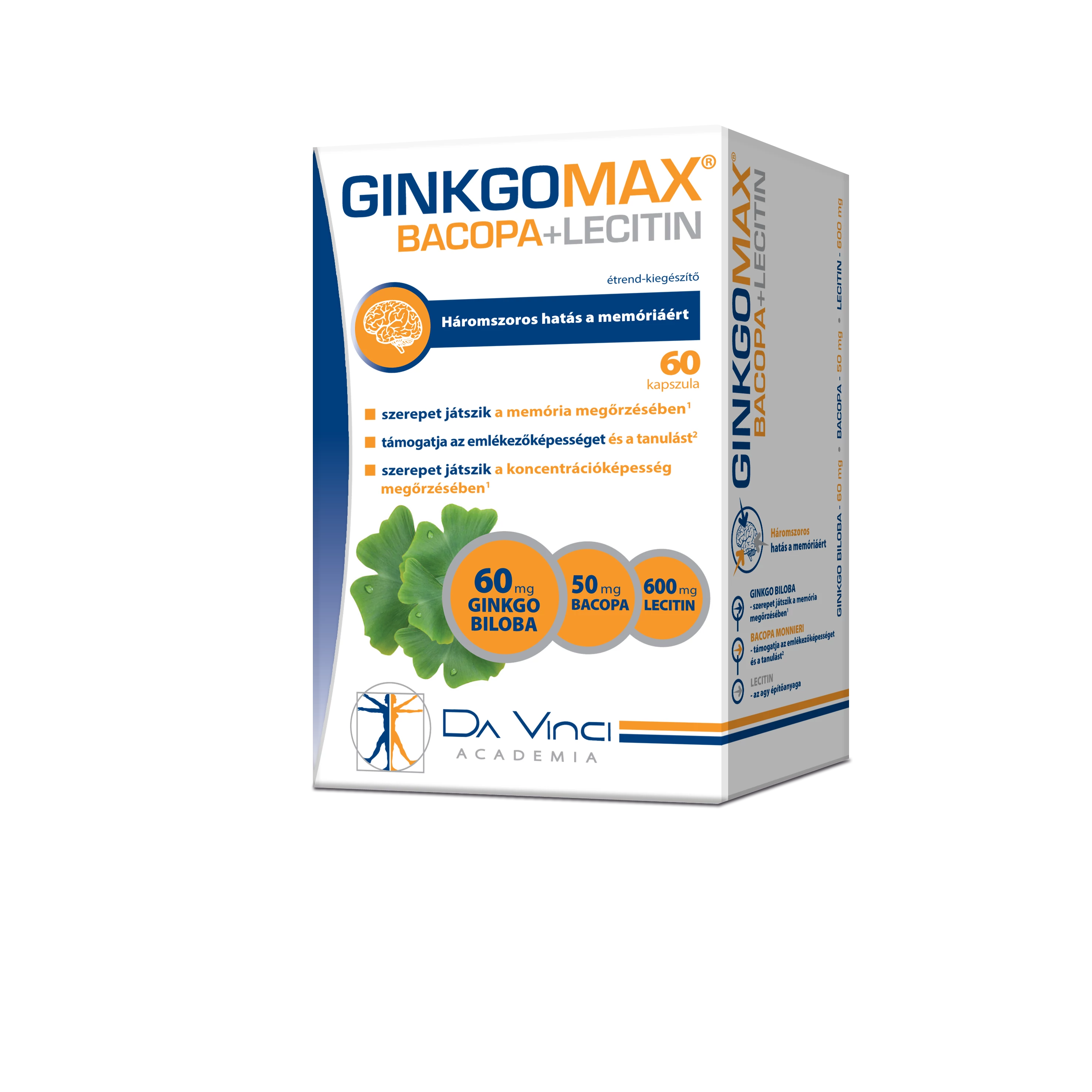 GinkgoMAX + Bacopa + Lecitin lágyzselatin kapszula 60x